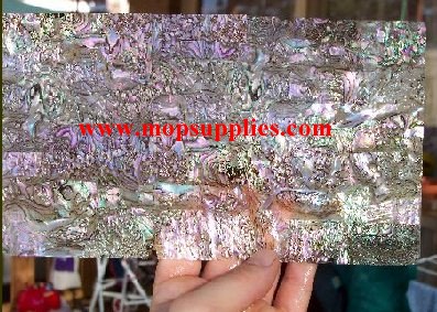 Red abalone heart veneers